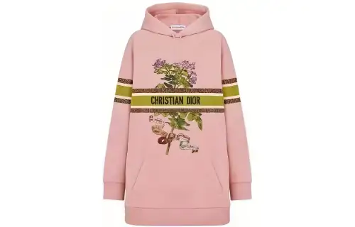DIOR Sweatshirts Women's Pink Hooded Moderate Regular