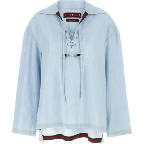 GUCCI Web-stripe Denim Shirt