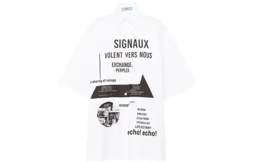 PRADA Shirts Women's White Square Collar Moderate Other