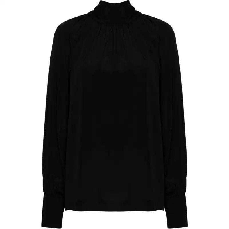 Golden Goose Deluxe Brand Maria Tied Collar Mock Neck Blouse