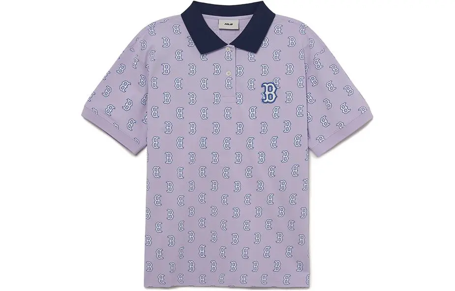 MLB Polo Shirts Women's Light Lavender Color Polo Collar Moderate Other