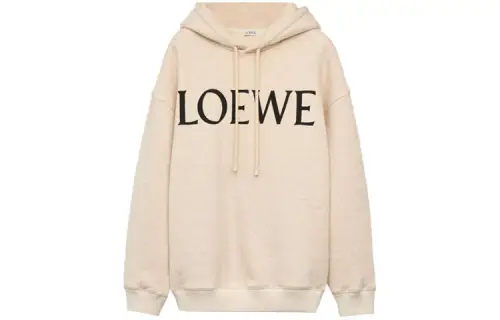 LOEWE SS23 Sweatshirts Women's Ivory Hooded Moderate Regular