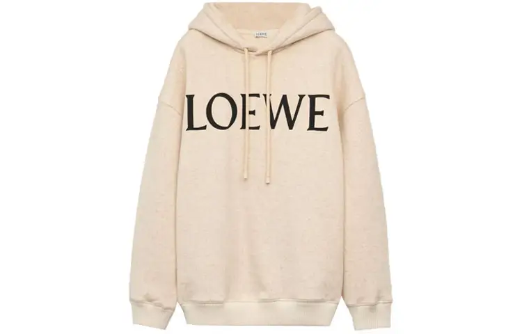 LOEWE SS23 Sweatshirts Women's Ivory Hooded Moderate Regular
