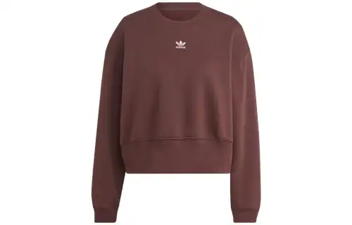 Adidas Originals ESSENTIALS Sweatshirts Women's Contour Brown Crew Neck Moderate Regular
