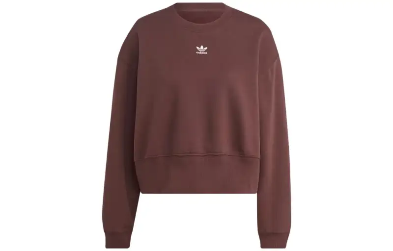 Adidas Originals ESSENTIALS Sweatshirts Women's Contour Brown Crew Neck Moderate Regular