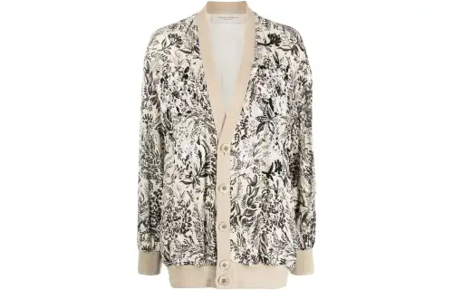 Golden Goose Leaf Motif Embellished Cardigan