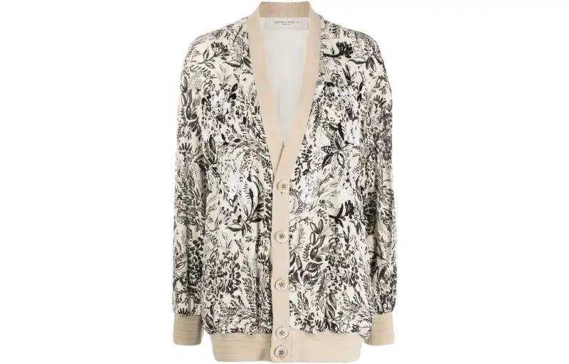 Golden Goose Leaf Motif Embellished Cardigan