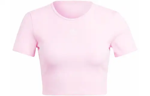 Adidas Originals ESSENTIALS T Shirts Women's Pink Crew Neck Moderate Other
