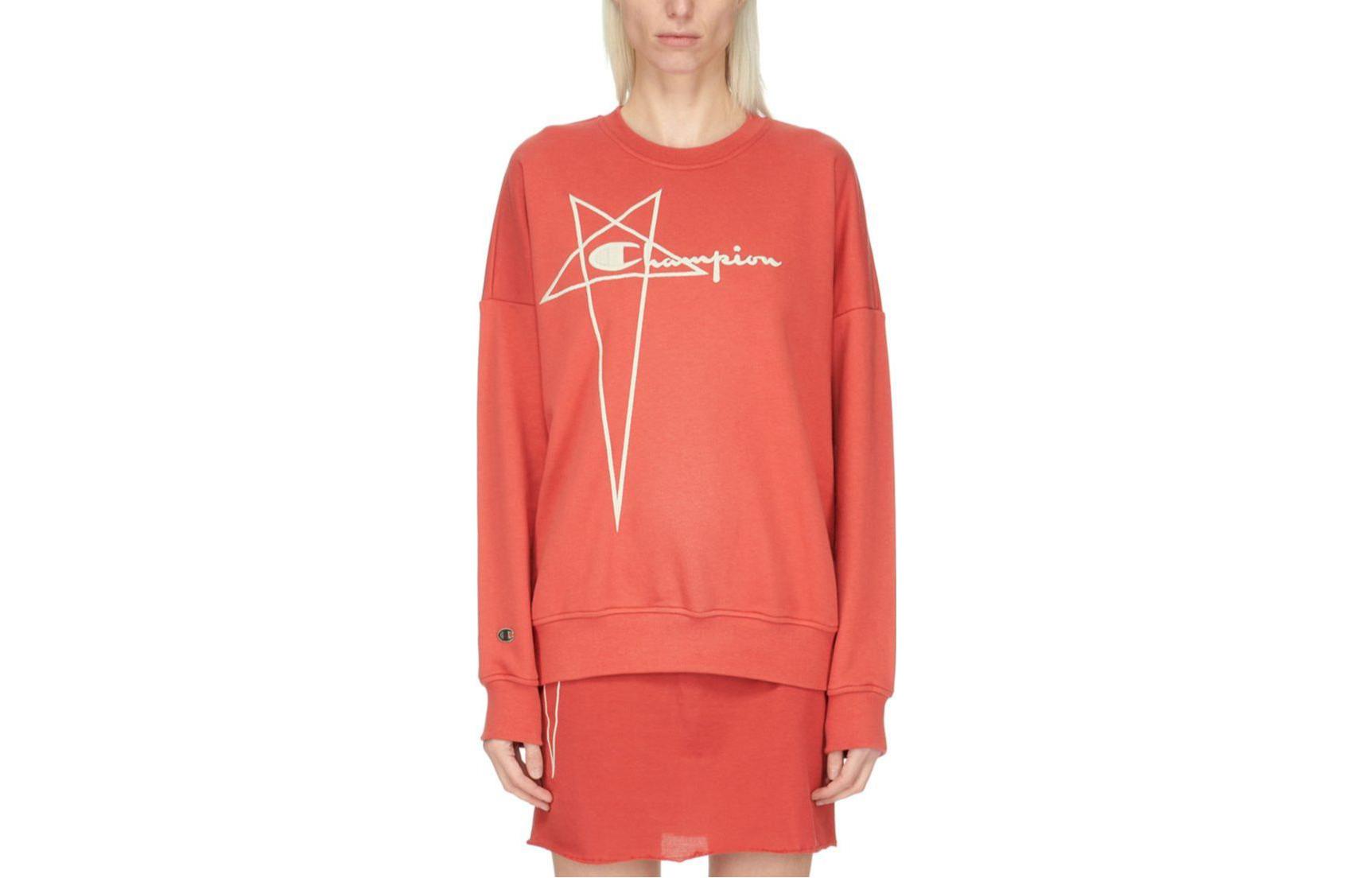 RICK OWENS Sweatshirts Women's Red Crew Neck Moderate Regular