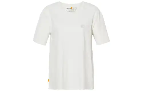 Timberland T Shirts Women's White Crew Neck Moderate Straight Fit