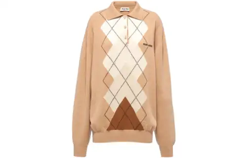 MIU MIU FW22 Cashmere Sweater Women's Tan