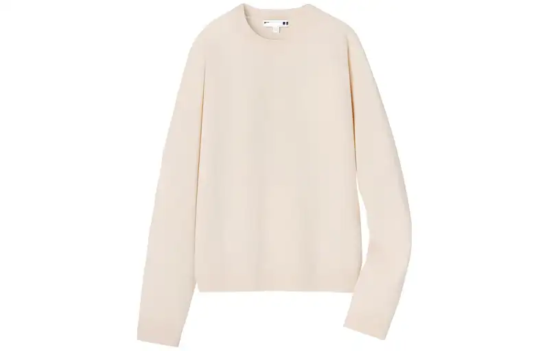 UNIQLO Cashmere Sweaters Women's Ecru Crew Neck Moderate