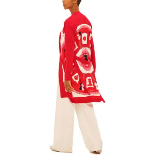 HERMES Jackets Women's Red V Neck Moderate Other