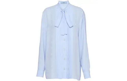 Prada jacquard crepe-de-chine blouse