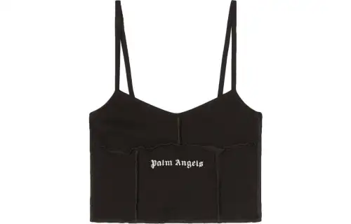 Palm Angels logo-print crop top