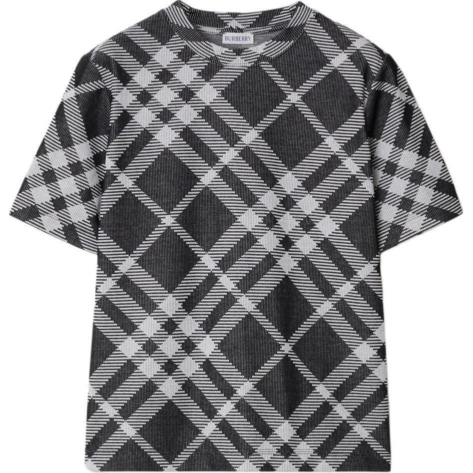 Burberry check stretch cotton-blend T-shirt