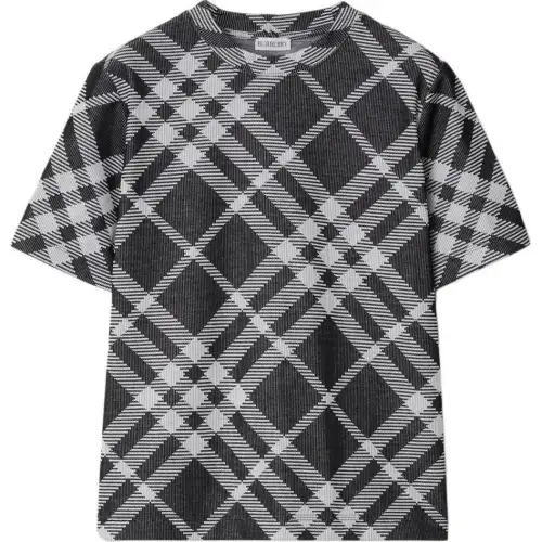 Burberry check stretch cotton-blend T-shirt