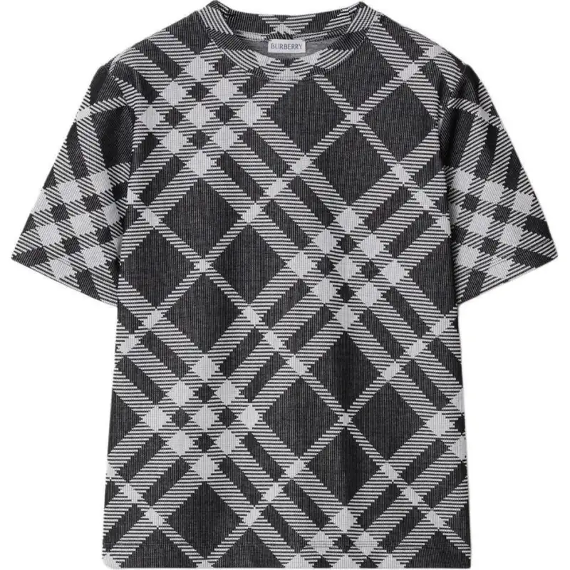 Burberry check stretch cotton-blend T-shirt