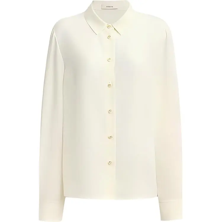 COACH Shirts Women's White Lapel Moderate Straight Fit