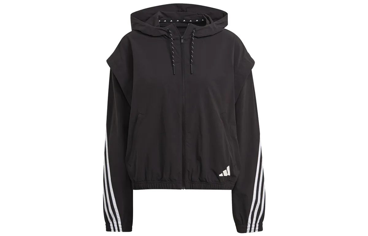 Adidas Jackets Women's Black Hooded Moderate Other