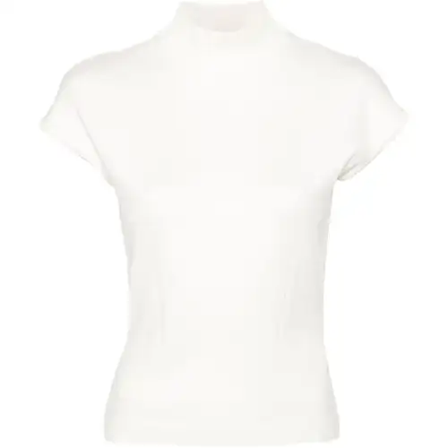 GUCCI T Shirts Women's White Turtleneck Moderate Straight Fit