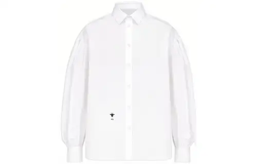 DIOR Shirts Women's White Lapel Moderate Shirt