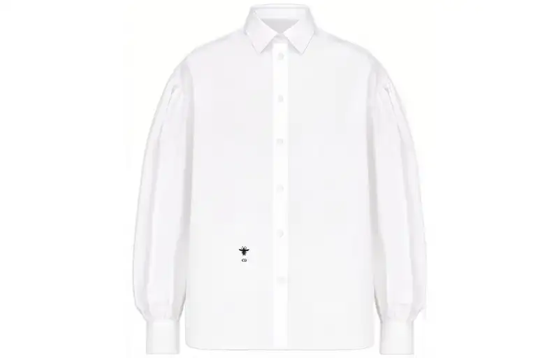 DIOR Shirts Women's White Lapel Moderate Shirt