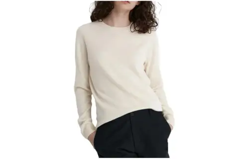 UNIQLO Knitwear Women's Ivory Crew Neck Moderate Other