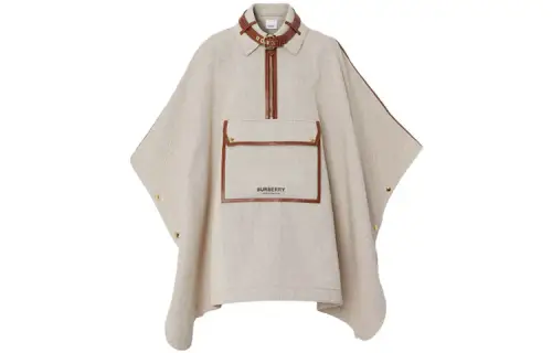 Burberry Cloaks Women's Gray Lapel Moderate Other