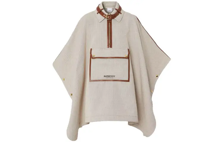 Burberry Cloaks Women's Gray Lapel Moderate Other
