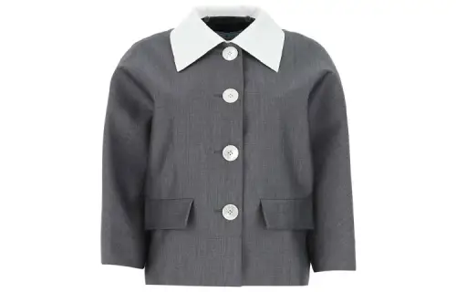 PRADA Jackets Women's Gray Lapel Moderate