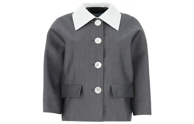 PRADA Jackets Women's Gray Lapel Moderate