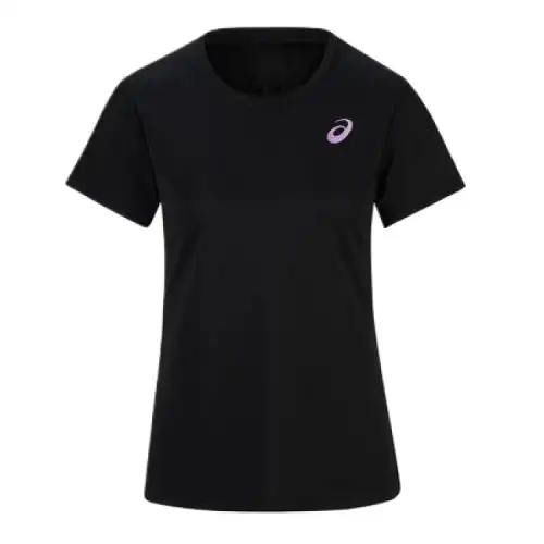 ASICS T Shirts Women's Black Crew Neck Moderate