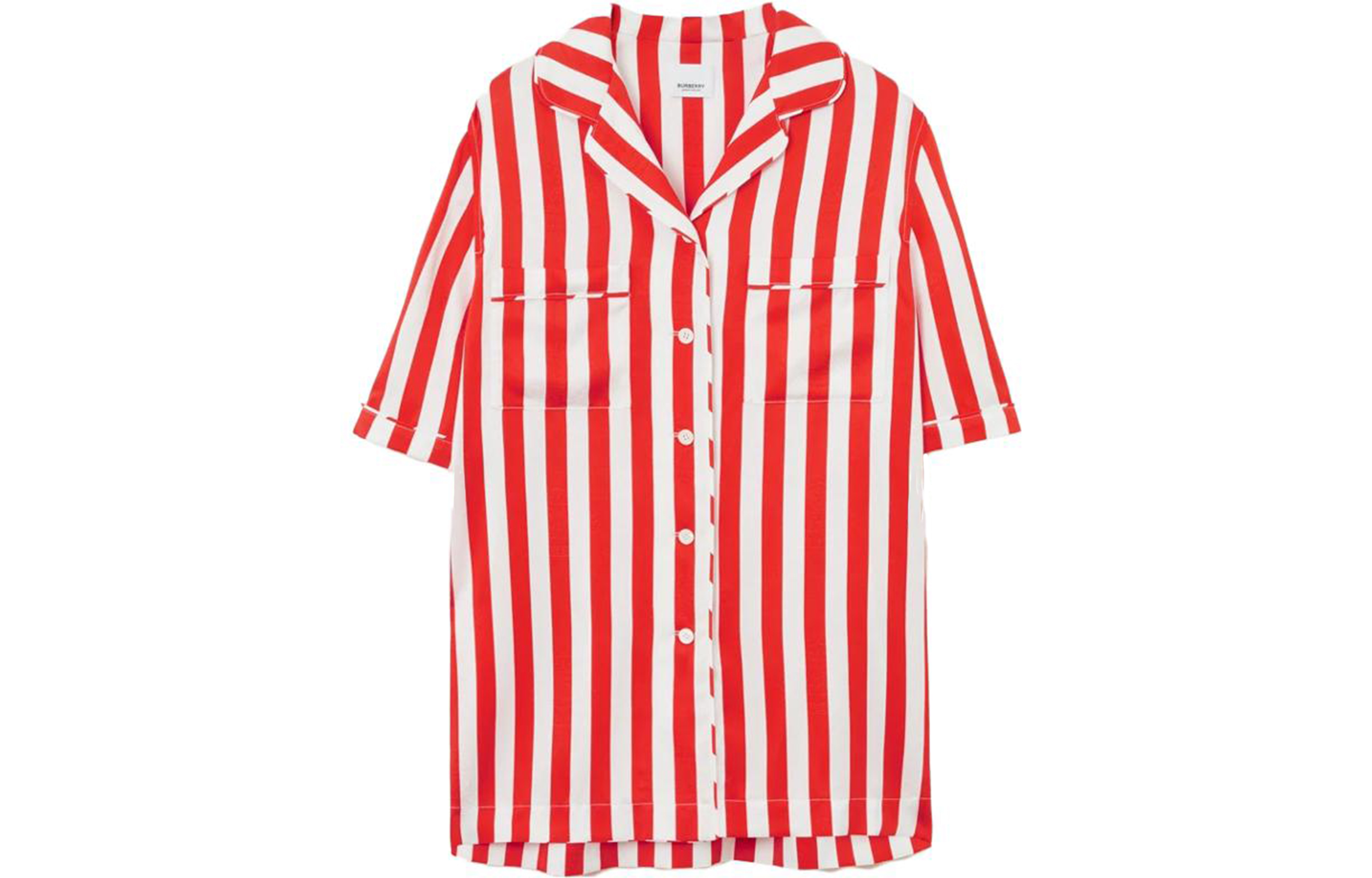 Burberry Burberry striped print single-breasted quarter-sleeved shirt for women