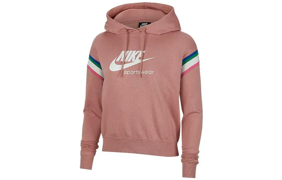 Nike Sweatshirts Women's Pink Hooded Moderate Regular