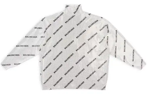 Balenciaga logo-print rhinestone jumper