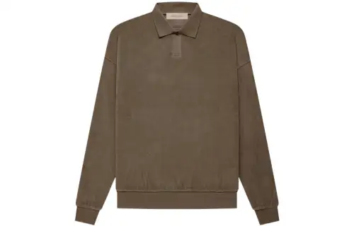 Fear Of God Essentials Polo Shirts Women's Wood Coffee Polo Collar Moderate Straight Fit