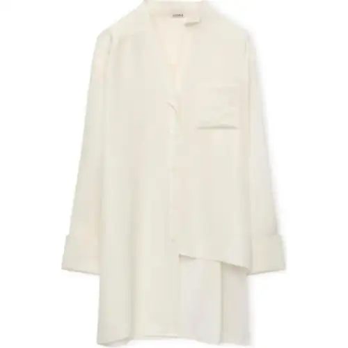 【Previous Season】asymmetric long-sleeve silk shirt