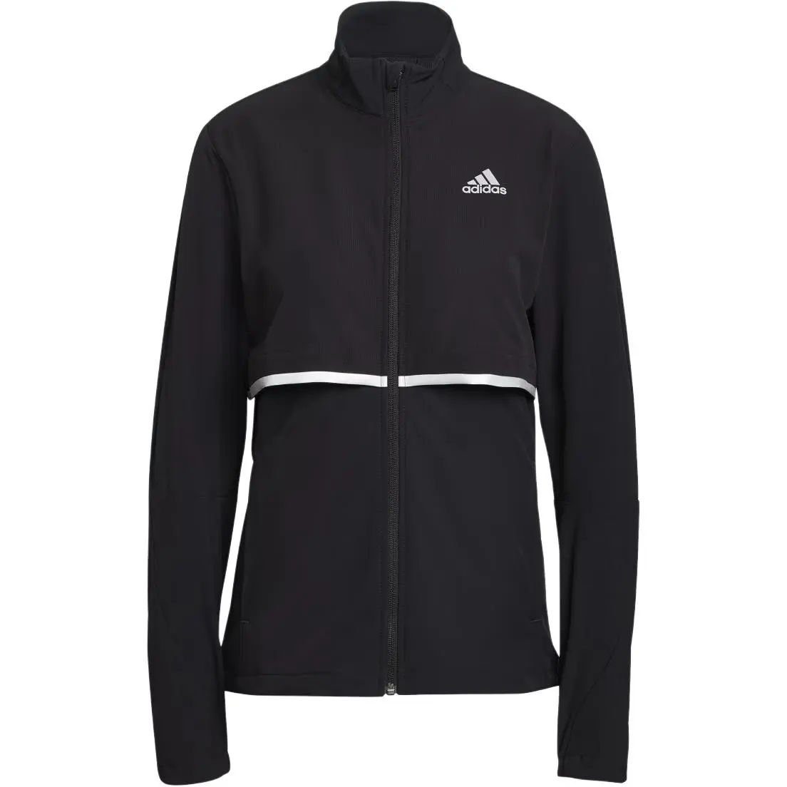 Adidas Jackets Women's Black Stand Collar Moderate Nipped-in Waist