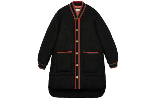 【Previous Season】Web trim tweed padded jacket