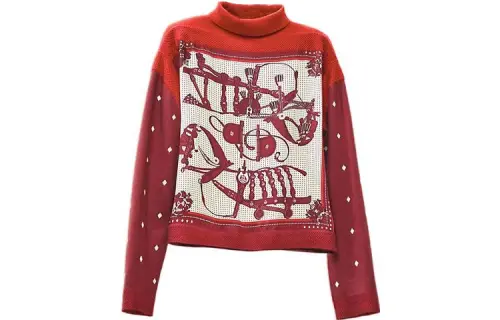 HERMES Cashmere Sweater Women's Red
