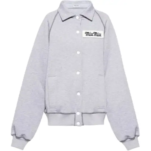 MIU MIU Jackets Women's Gray Lapel Moderate Other