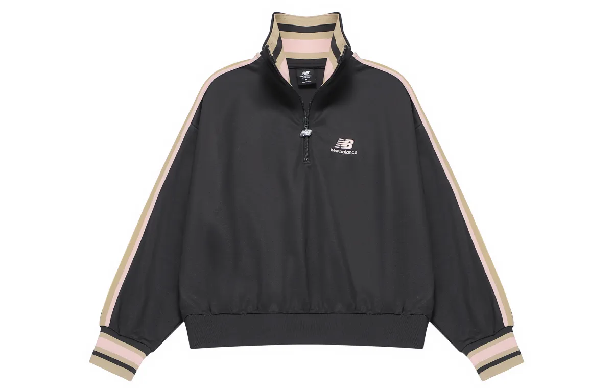 New Balance Sweatshirt Fall Winter Women's Black