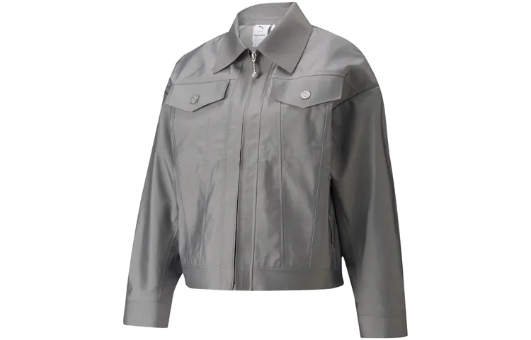 PUMA X PRONOUNCE Game On Pack Jackets Women's Gray Lapel Moderate Other