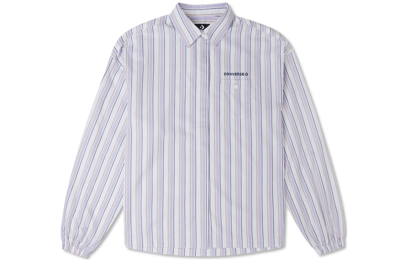 Женская рубашка Converse Striped Button (фиолетовая)