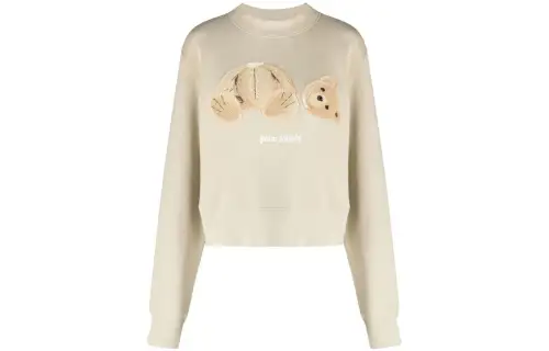 PALM ANGELS Sweatshirts Women's Beige Crew Neck Moderate Regular