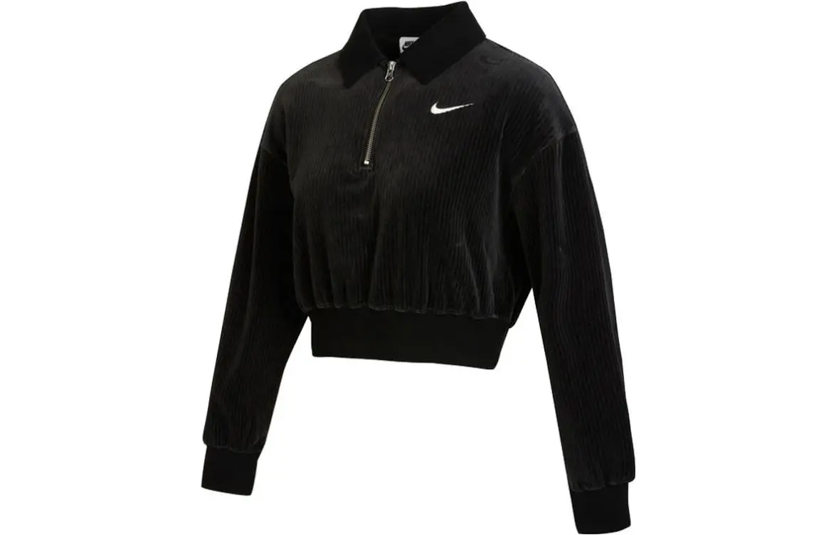 Nike Sportswear Women's Velor Quarter Zip Top Black