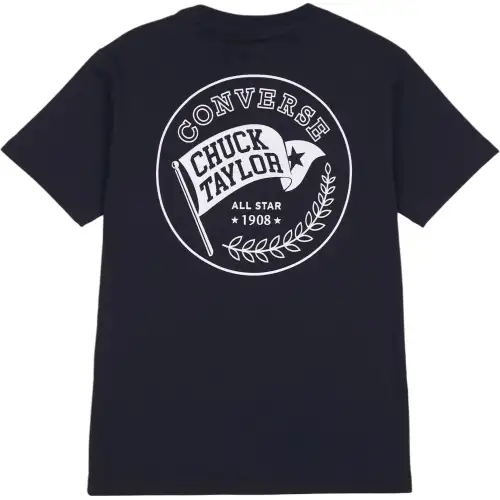 Converse T Shirts Women's Black Crew Neck Moderate Straight Fit