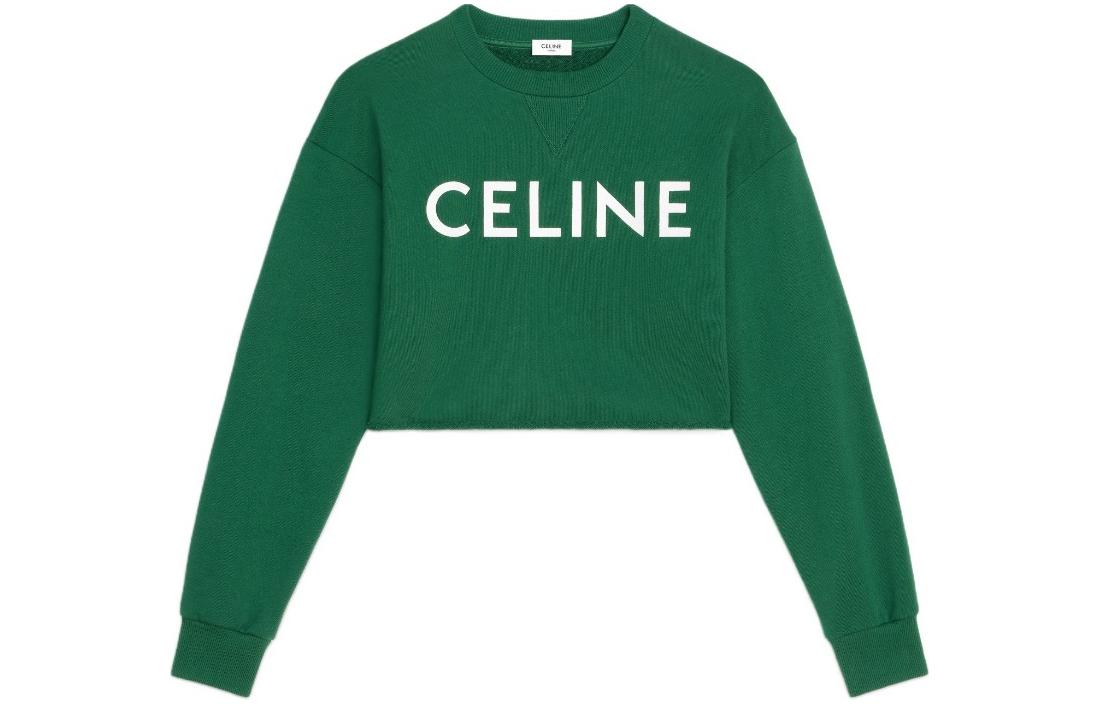 CELINE Celine, green long-sleeve with a round collar