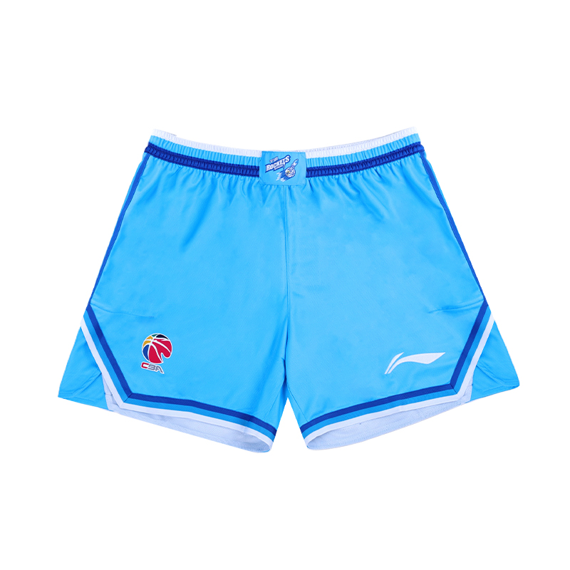 Li Ning CBA Basketball Shorts 24 25 Season, Ningbo Team Men’s Tile Blue